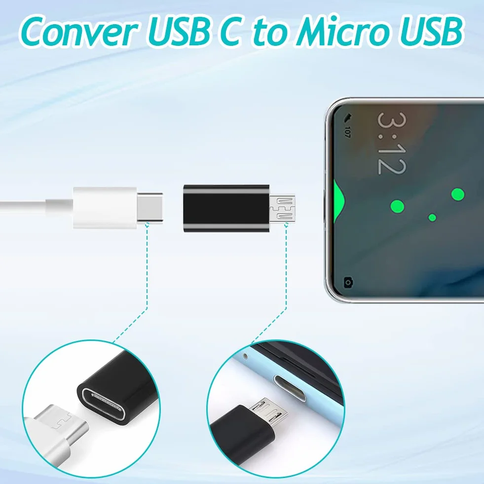 AXFEE Adapter USB C na USB, adapter micro USB na USB C, superszybki transfer danych i szybkie ładowanie, kompatybilny z iPhonem/PC/Samsung/iPad/laptopem/MacBookiem itp. (4 sztuki), Q1-3473943