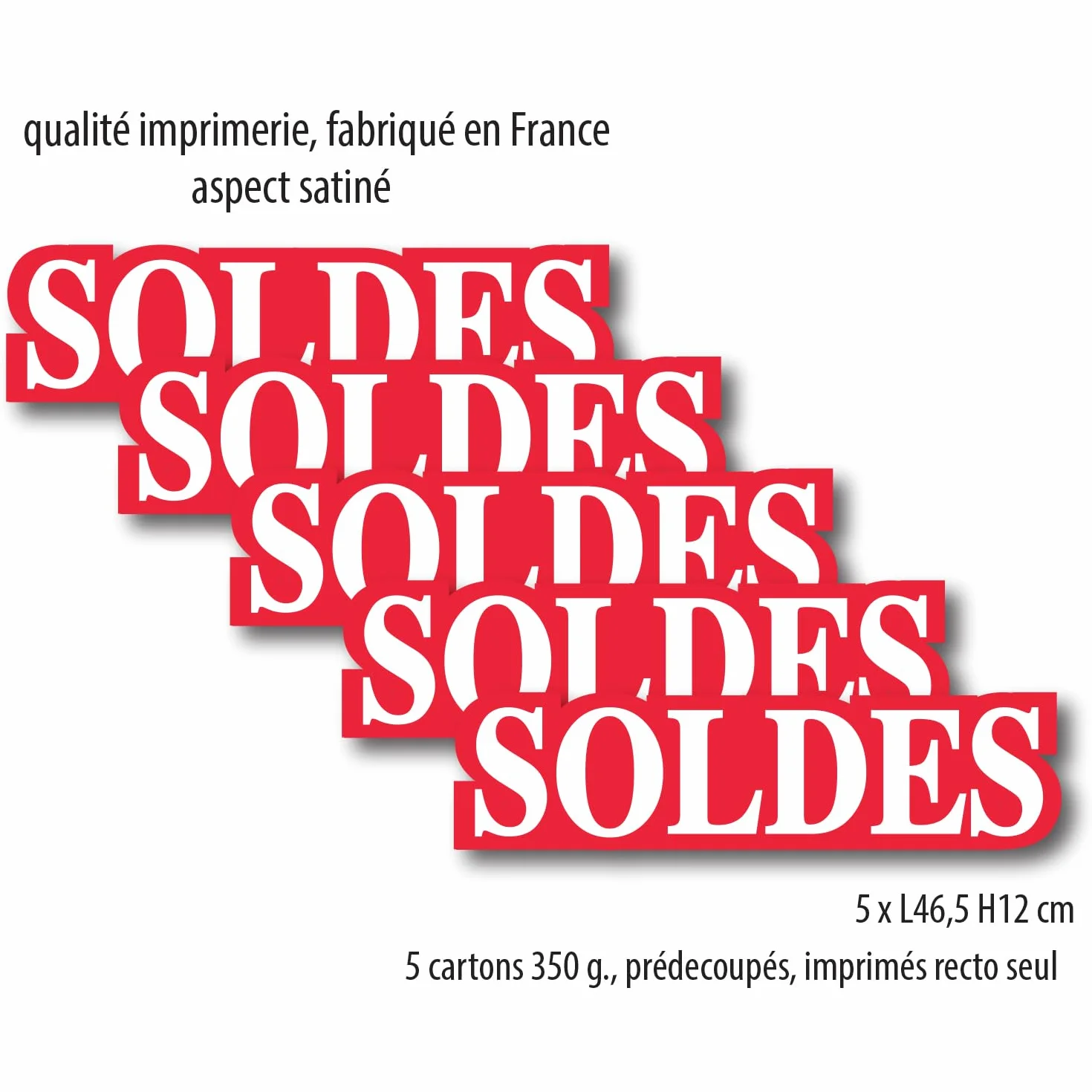 Kit 5 Panneaux Prédécoupés L46,5 H12 cm Carton 350g Aspect Satiné
