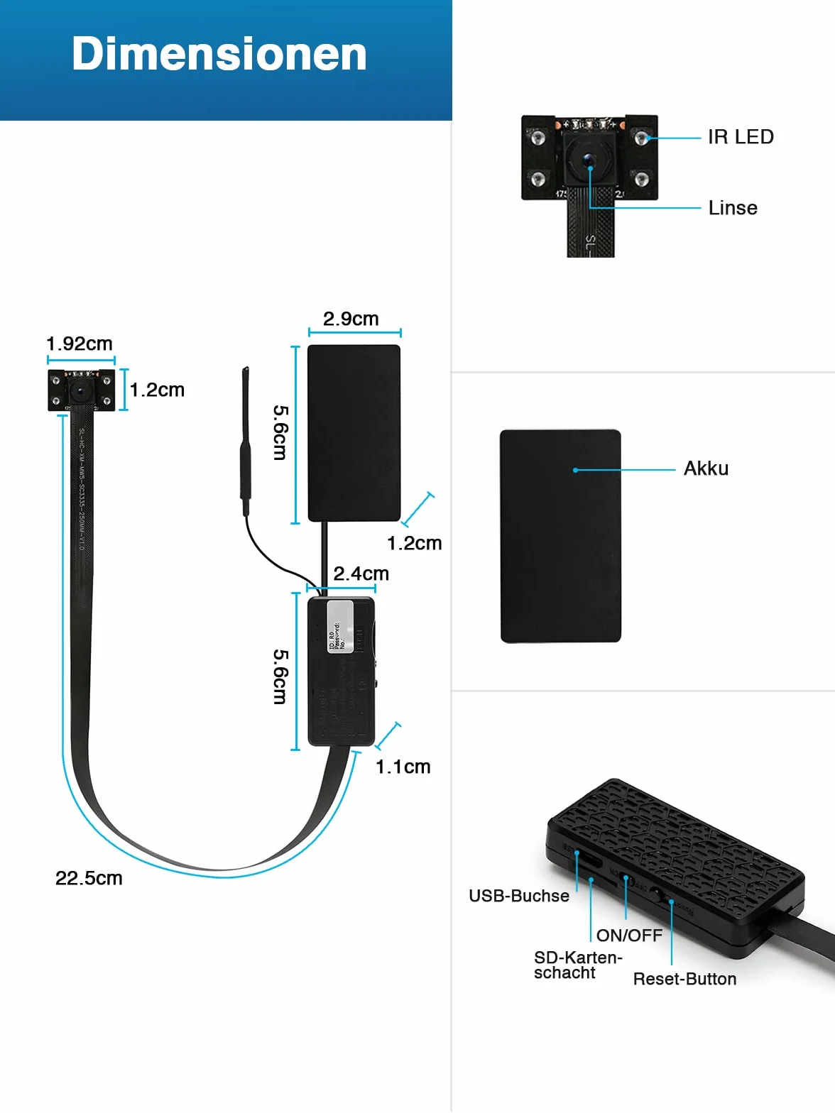 HiKam Mini kamera WLAN 4K HD, akumulator 2600 mAh, mała kamera do monitoringu, transmisja na żywo, aplikacja na telefon komórkowy, aplikacja do wnętrz, IP WiFi, kamera dla psów, kompaktowa