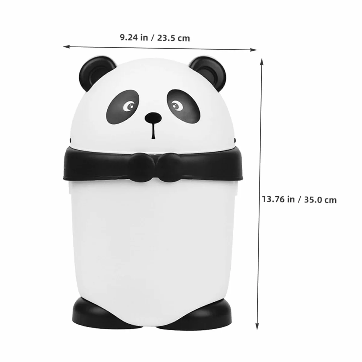 Garneck Poubelle Panda Mignonne Corbeille à Déchets avec Couvercle Rabattable en Plastique PP Cuisine Salon
