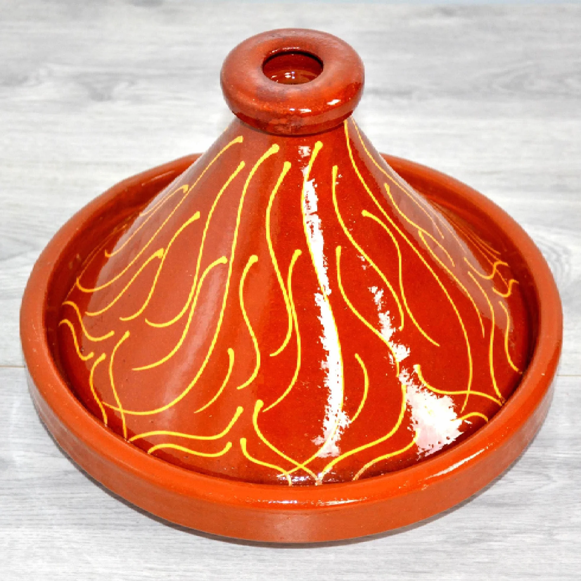 Tajine marocain, faitout, faitout en maroc émaillé pour 4 à 5 personnes, marmite en terre cuite originale, fabriquée à la main à Marrakech