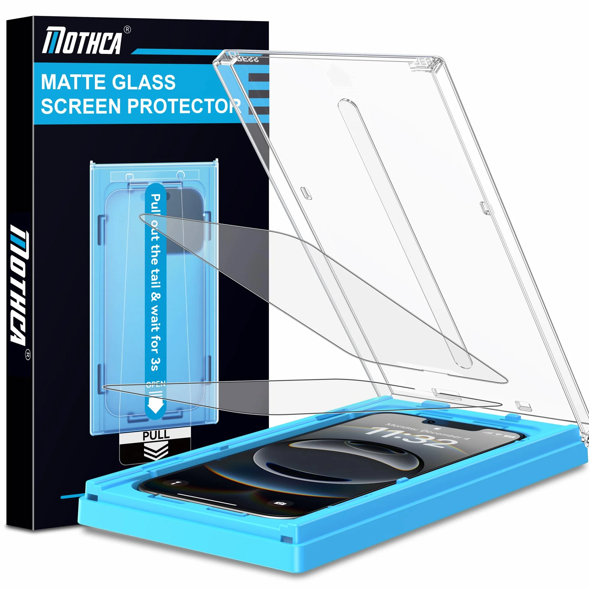 Mothca Mata ze szkła pancernego do iPhone 16e/ 13/13 Pro / 14, 9H matowa folia ochronna Screen Protector, ochrona wyświetlacza 2,5D, ochrona przed oślepieniem, ochrona przed odciskami palców (6,1 cala