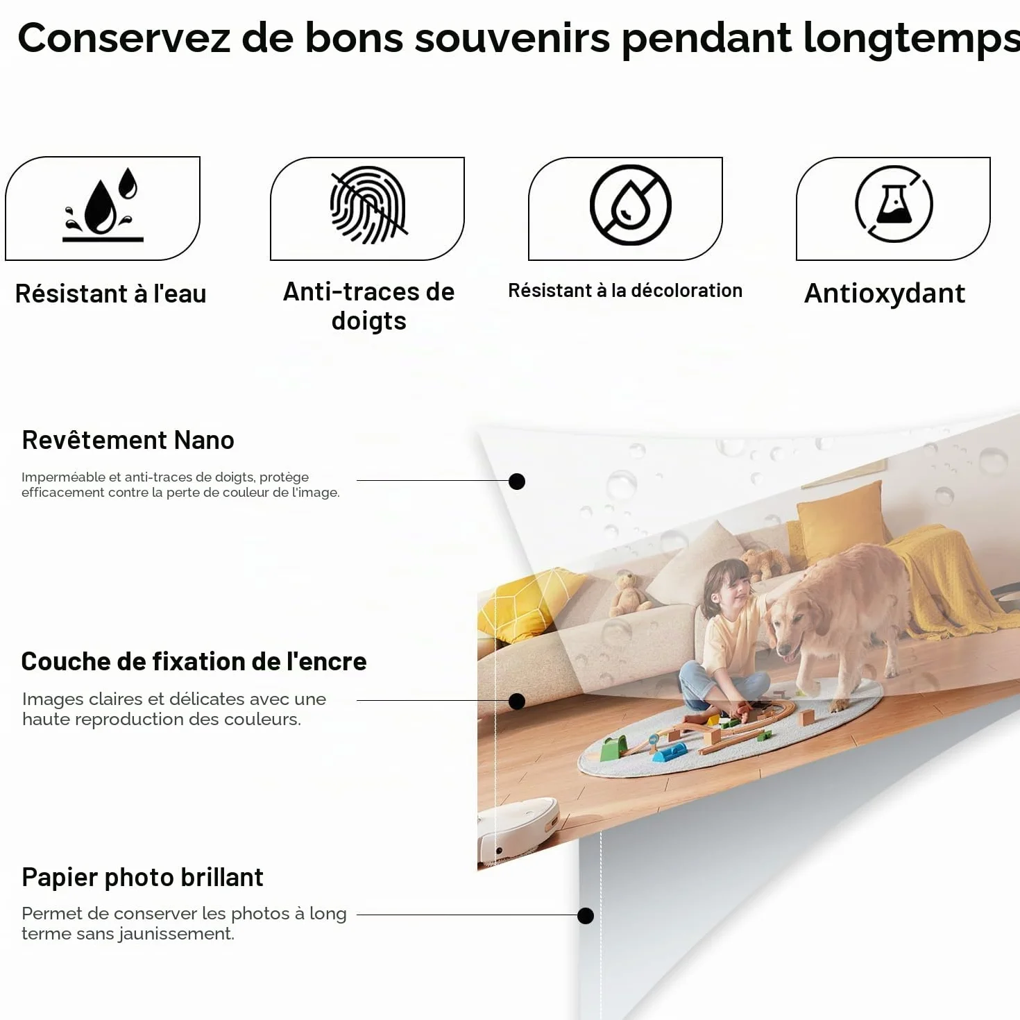 Canon Selphy CP1500 CP1300 CP1200 CP1000 CP910 cartouche d'encre 3 couleurs KP-108IN 108 feuilles papier brillant 4x6 sublimation