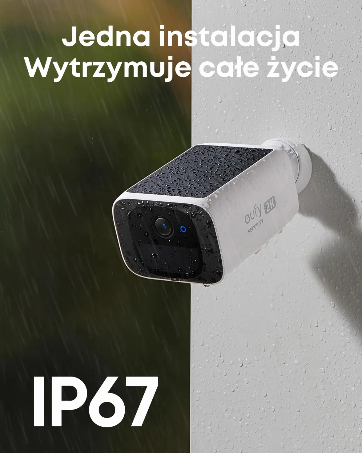 SoloCam S220 eufy Security kamera zewnętrzna bezprzewodowa zasilana energią słoneczną, kamera do ochrony domu o rozdzielczości 2K, Wi-Fi 2,4 GHz, kompatybilna z HomeBase S380 (2 szt.)