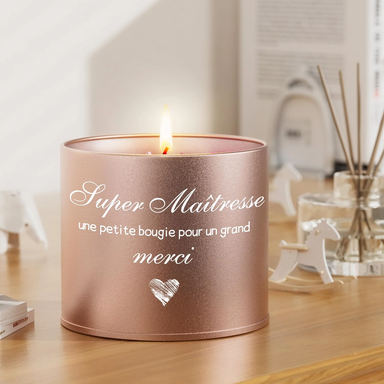 Bougie Parfumée à la Lavande KAAYEE 9oz Cadeau Maitresse D'école 50H Durée Merci Maîtresse