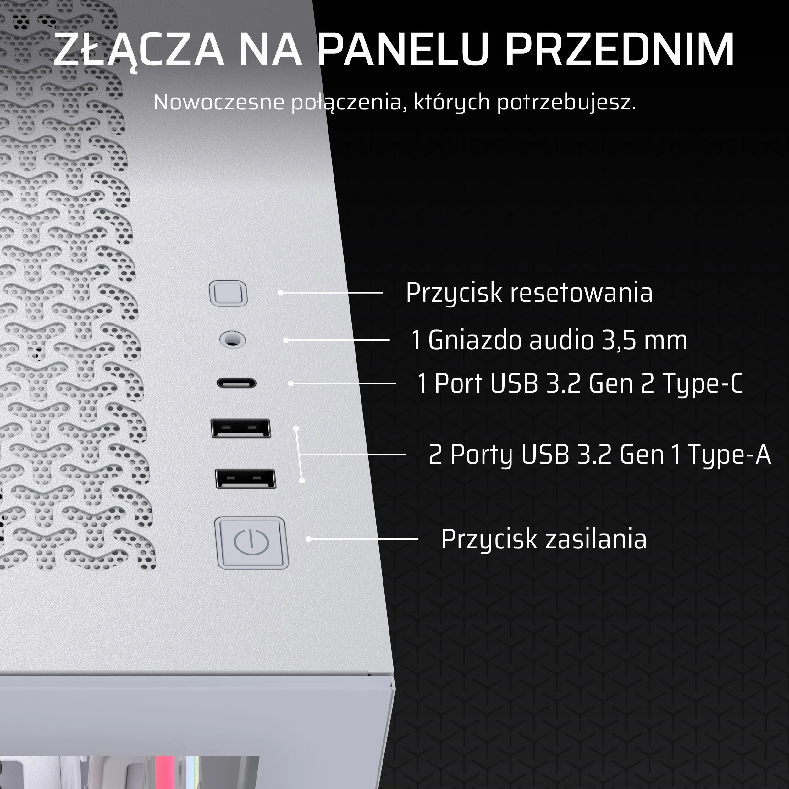 CORSAIR 3500X LX-R RGB iCUE LINK Obudowa PC Mid-Tower - 3 x wstępnie zainstalowane wentylatory LX120-R RGB, zawiera koncentrator systemu iCUE LINK, ramię zapobiegające zwisaniu GPU, pasuje do