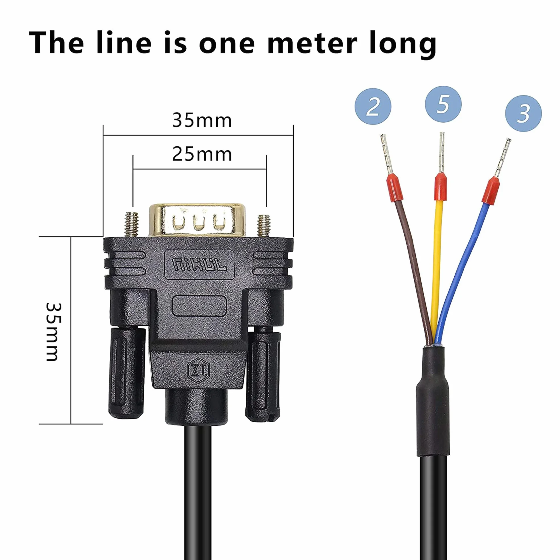 Złącze DB9 RS232 kabel portu szeregowego adaptery DB9 bez lutowania 9-pinowy port COM Breakout kabel zamienny zamówienie: 235 (męski)