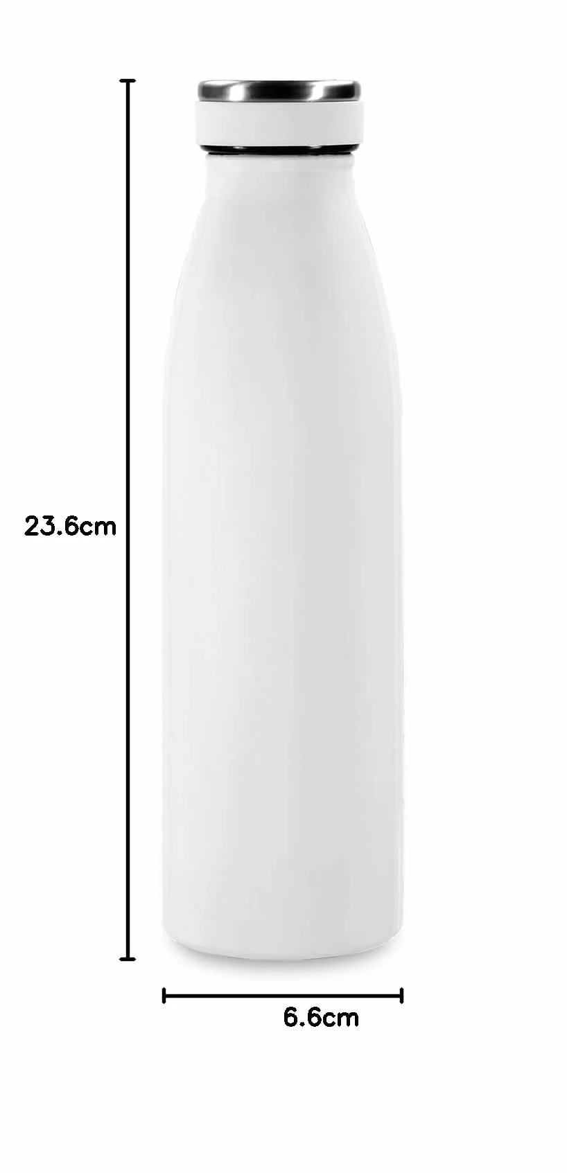 Inter I M New Logo Bottle Gourde Unisexe Adulte, Blanc Écusson, 500 ML