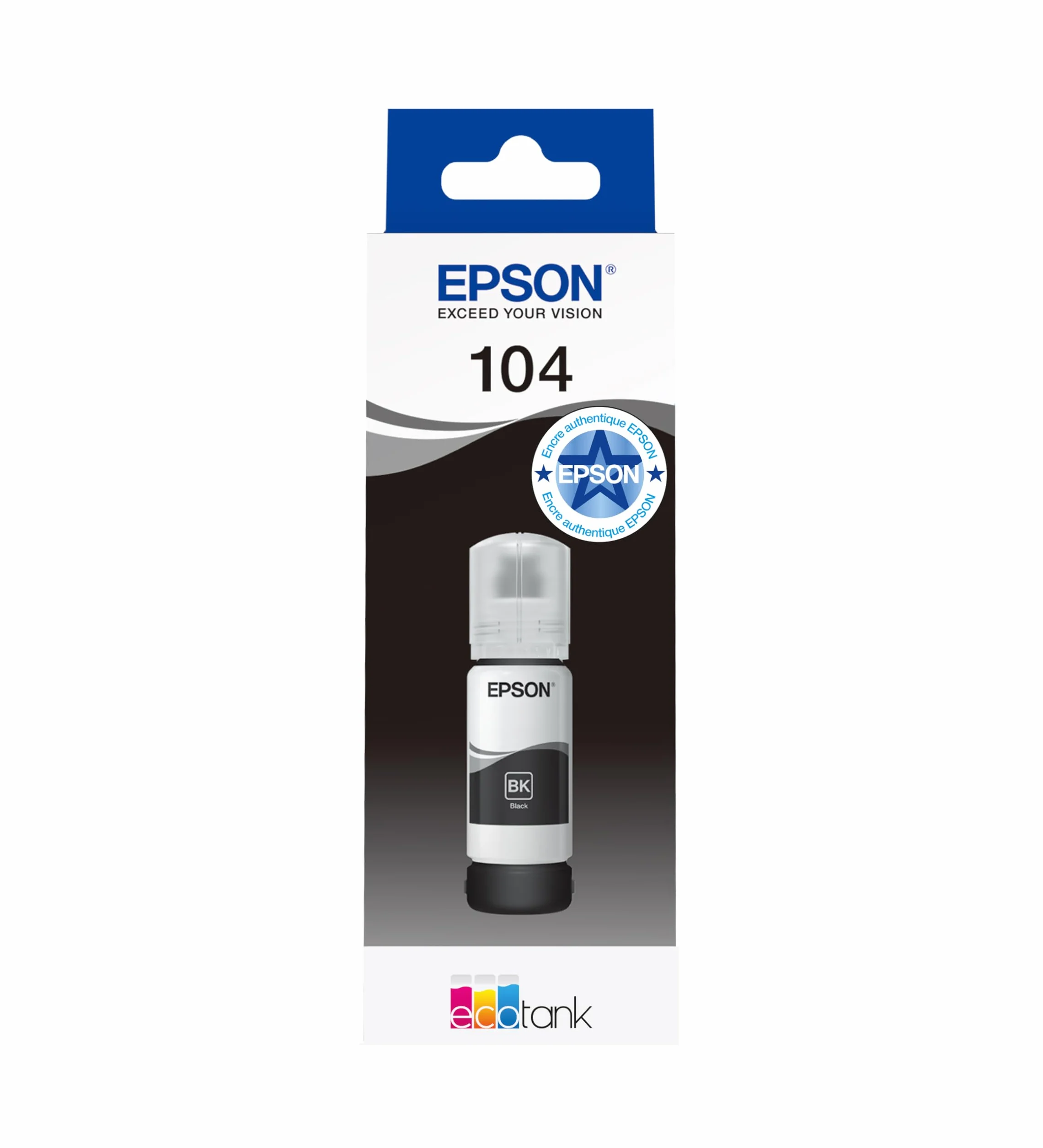 Epson EcoTank 104 Bouteille d’Encre Noir Haute Capacité 4,500 Pages