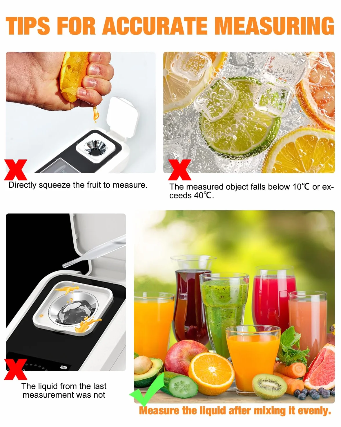 Réfractomètre Numérique, Réfractomètre à Sucre Plage de Mesure 0-32% Brix Précision ±0,2% Compensation Automatique de la température Réfractomètre Brix pour Fruits, jus, légumes