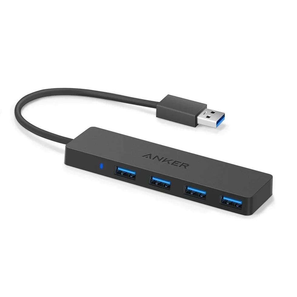 Koncentrator, hub USB Anker z 4 portami, wieloportowy koncentrator USB 3.0, rozgałęźnik USB do laptopa, przedłużacz do laptopa z jednym portem, komputera stacjonarnego i innych urządzeń