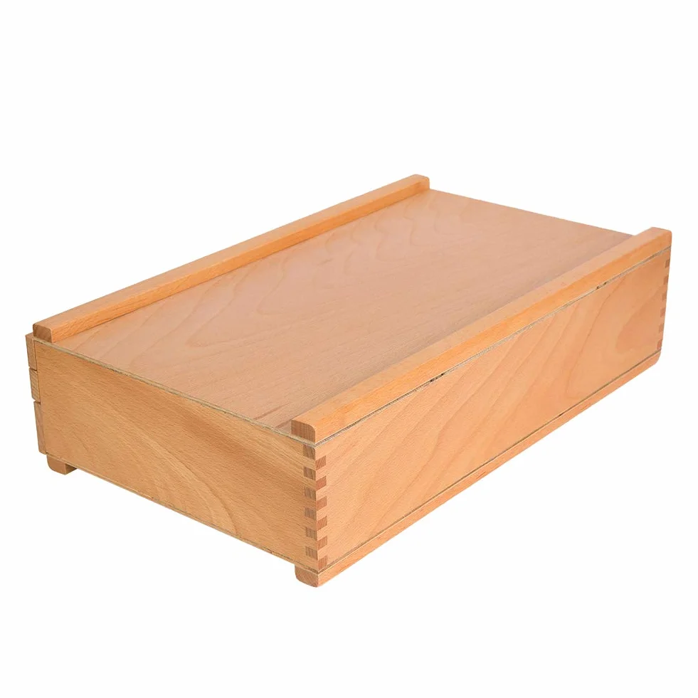 Boîte à Outils de Peinture à Tiroir à Trois Couches en Bois d'orme, Boîte de Rangement de Fournitures d'art pour Peintures