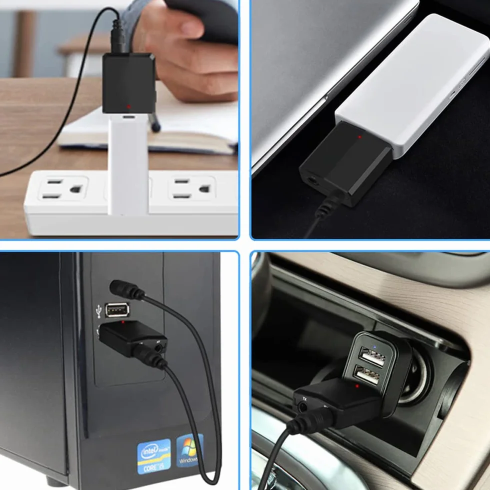 Retoo Adapter Bluetooth 5.0, odbiornik audio z kablem AUX 3,5 mm, 2 w 1, nadajnik do samochodu, PC, TV z redukcją szumów i zestawem głośnomówiącym w samochodzie, zasięg 10 m