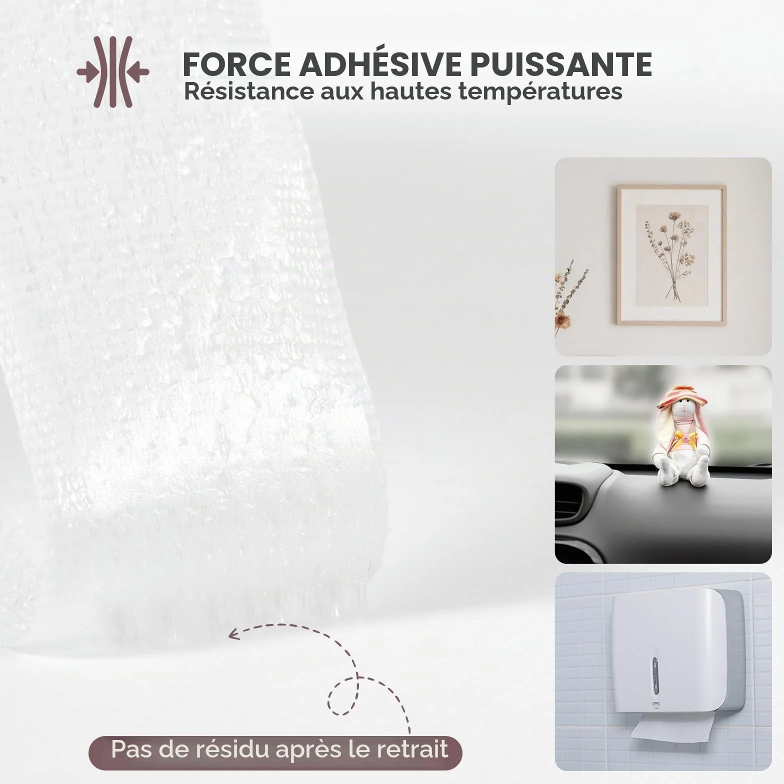 Oderra Bande Adhésive Double Face Blanche 8m x 2cm Scratch Autocollant Puissant pour Cadre Photo Fenêtre Moustiquaire Fixation Sans Percer 2 Rouleaux