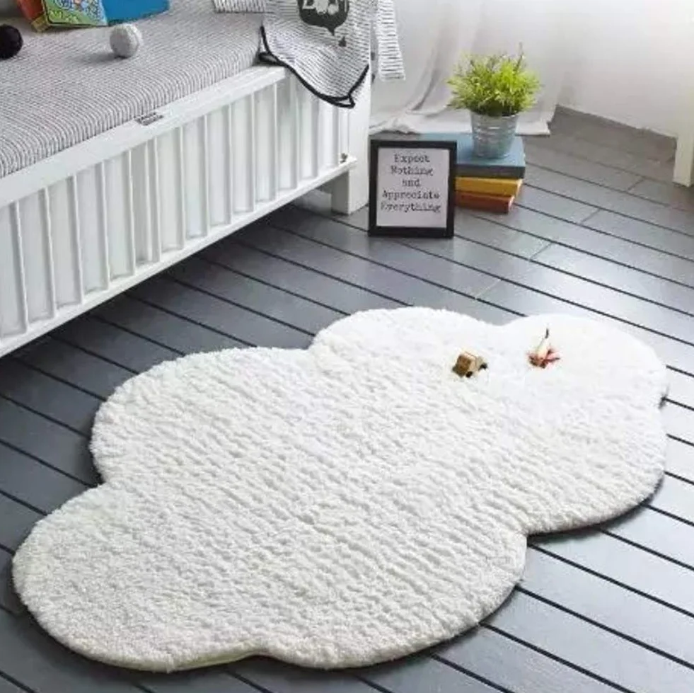 Blanc Nuage Topper Matelas Peluche Bébé Tapis de Jeu 95x150cm