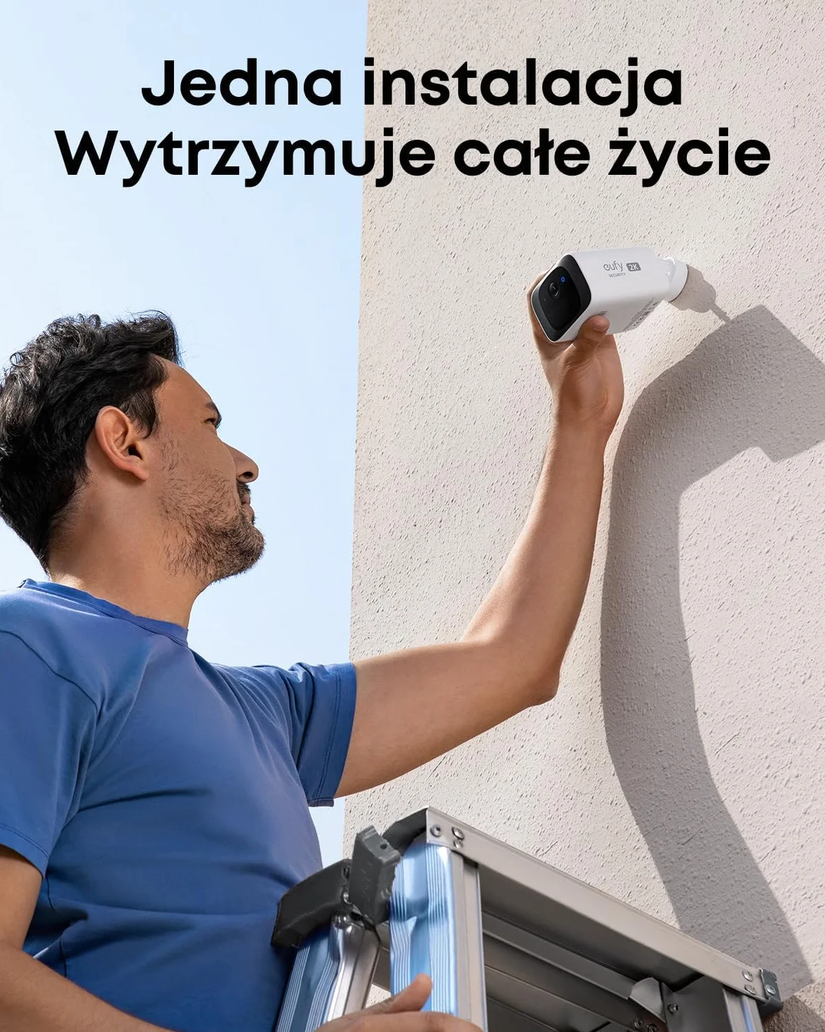 SoloCam S220 eufy Security kamera zewnętrzna bezprzewodowa zasilana energią słoneczną, kamera do ochrony domu o rozdzielczości 2K, Wi-Fi 2,4 GHz(odnowiona)