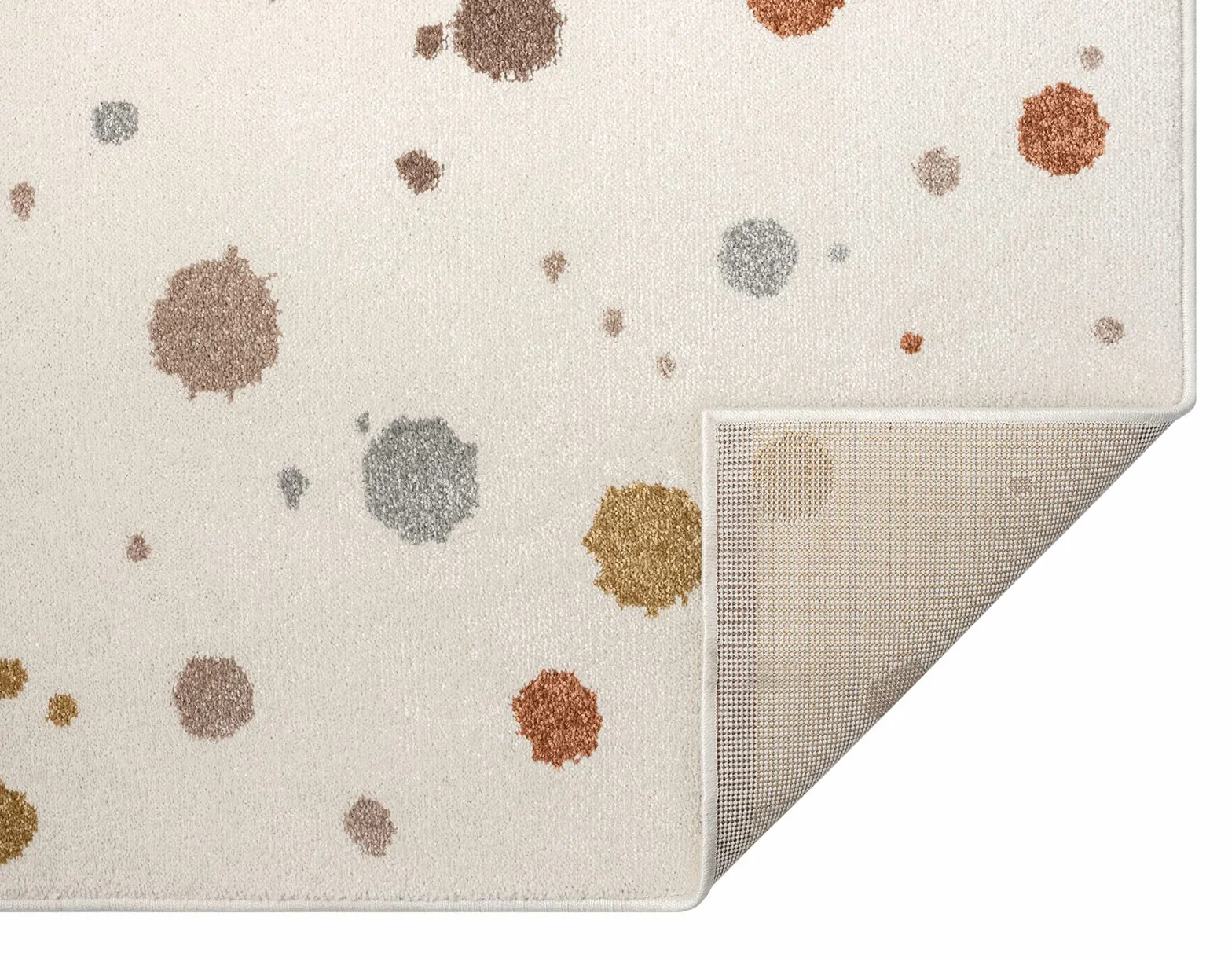 Tapis moderne doux pour enfants 120 x 170 cm crème motif à pois