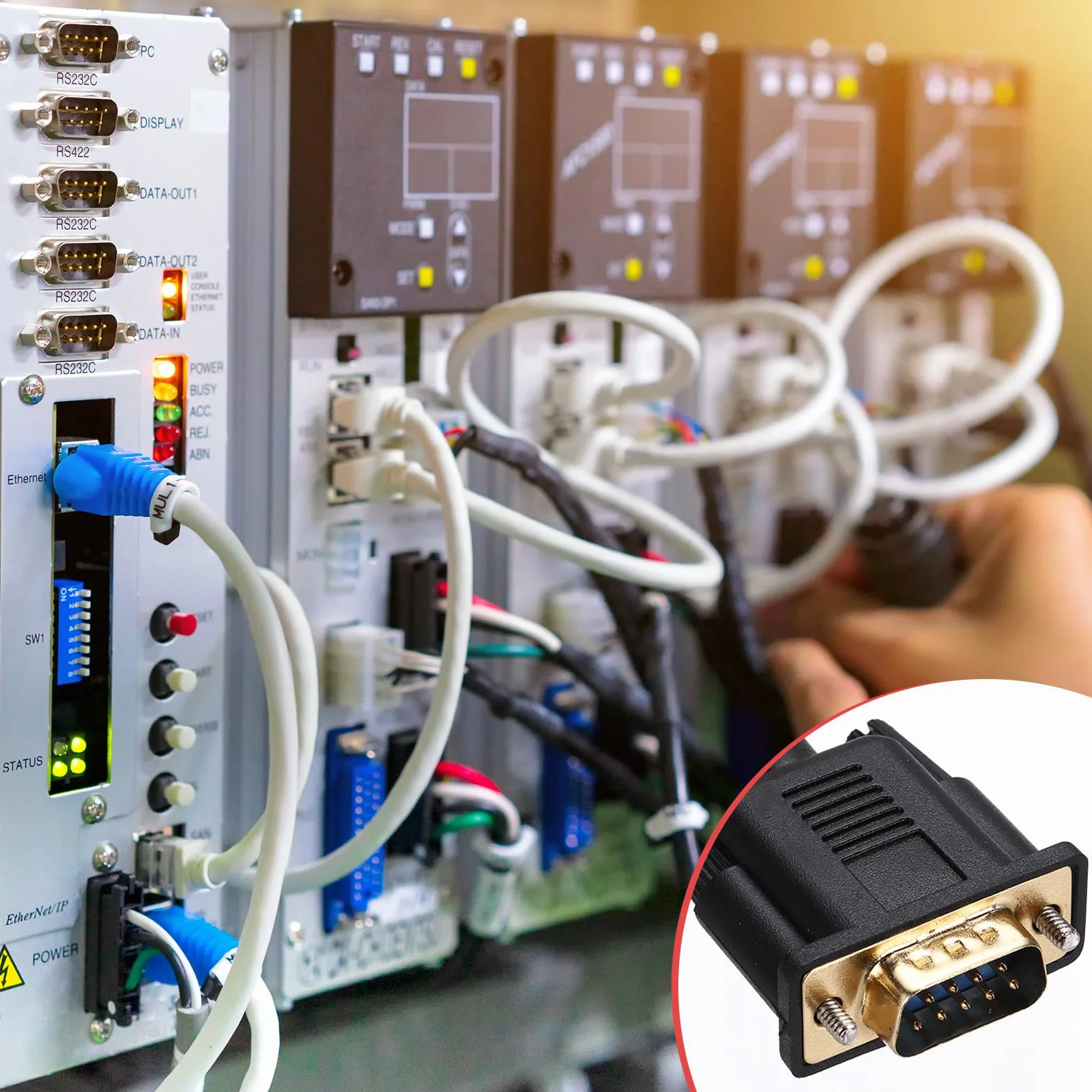 QUARKZMAN DB9 RS232 kabel szeregowy, 26AWG DB9, wtyczka do niegołego drutu z 9 terminalami okablowania, przedłużenie RS232, podwójnie ekranowany kabel, 0,5 m