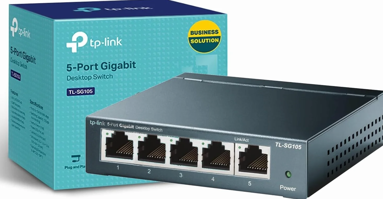 TP-Link TL-SG105 Switch Ethernet Gigabit 5 Ports RJ45 Métallique 10/100/1000 Mbps IGMP Snooping