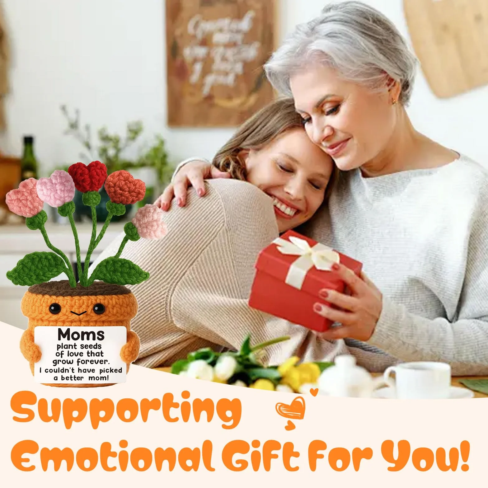 Cadeau Saint-Valentin Maman Fleur Coeur Artisanale Carte sentimentale Décoration fête des mères Anniversaire Belle-mère