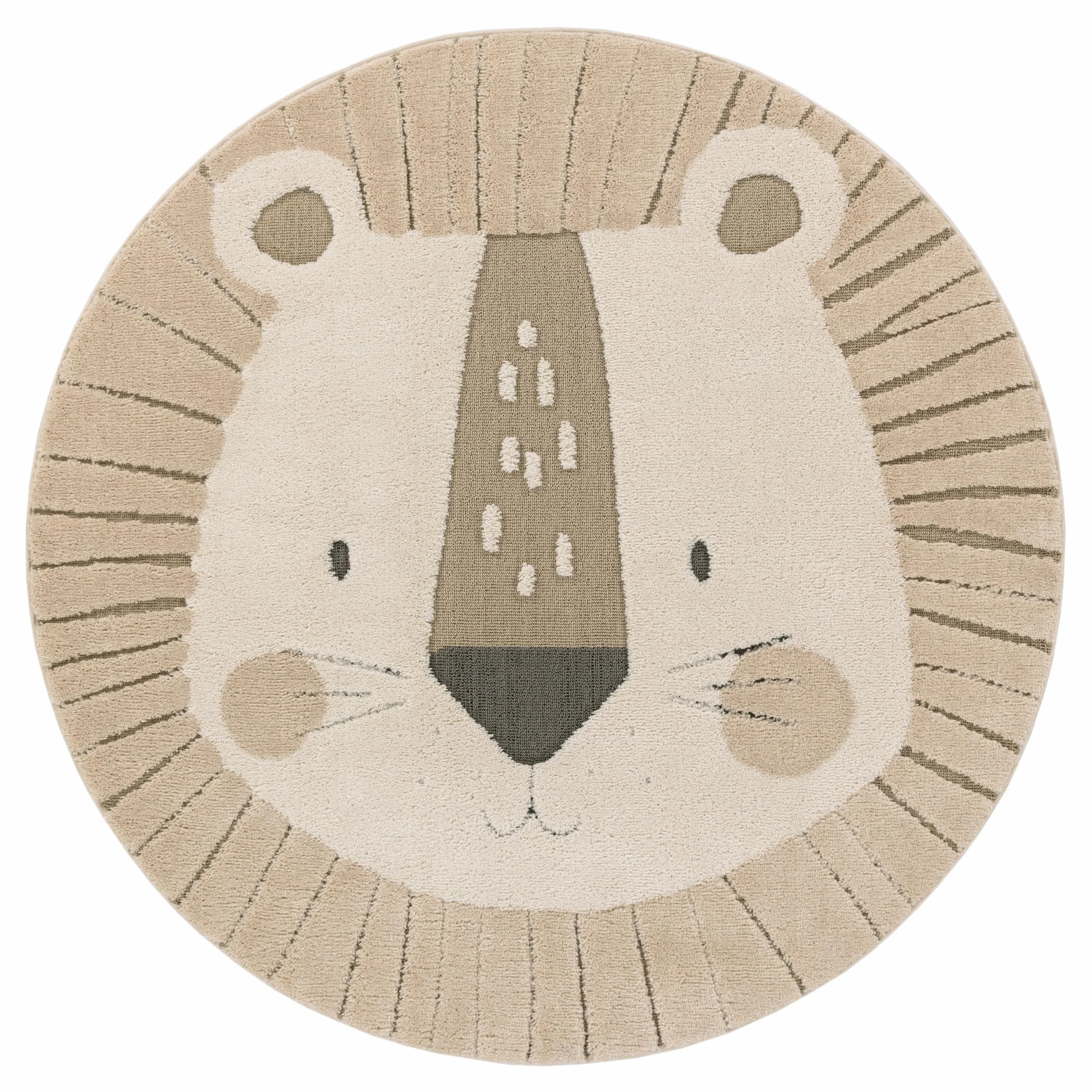 Paco Home Tapis pour Chambre d'enfant Effet 3D 120 cm Rond Cream