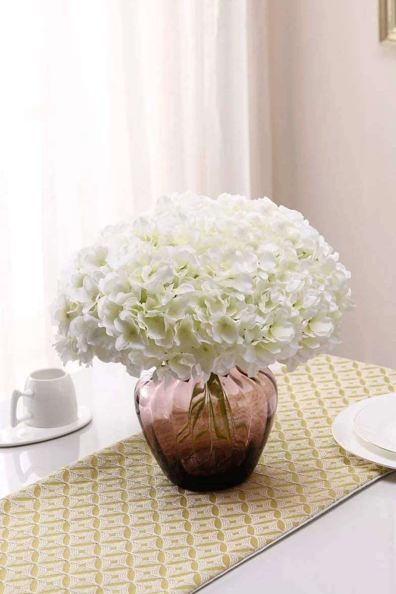 Hortensias Artificiels 12pcs Têtes de Fleurs avec Tiges pour Bouquets de Mariage Mariée