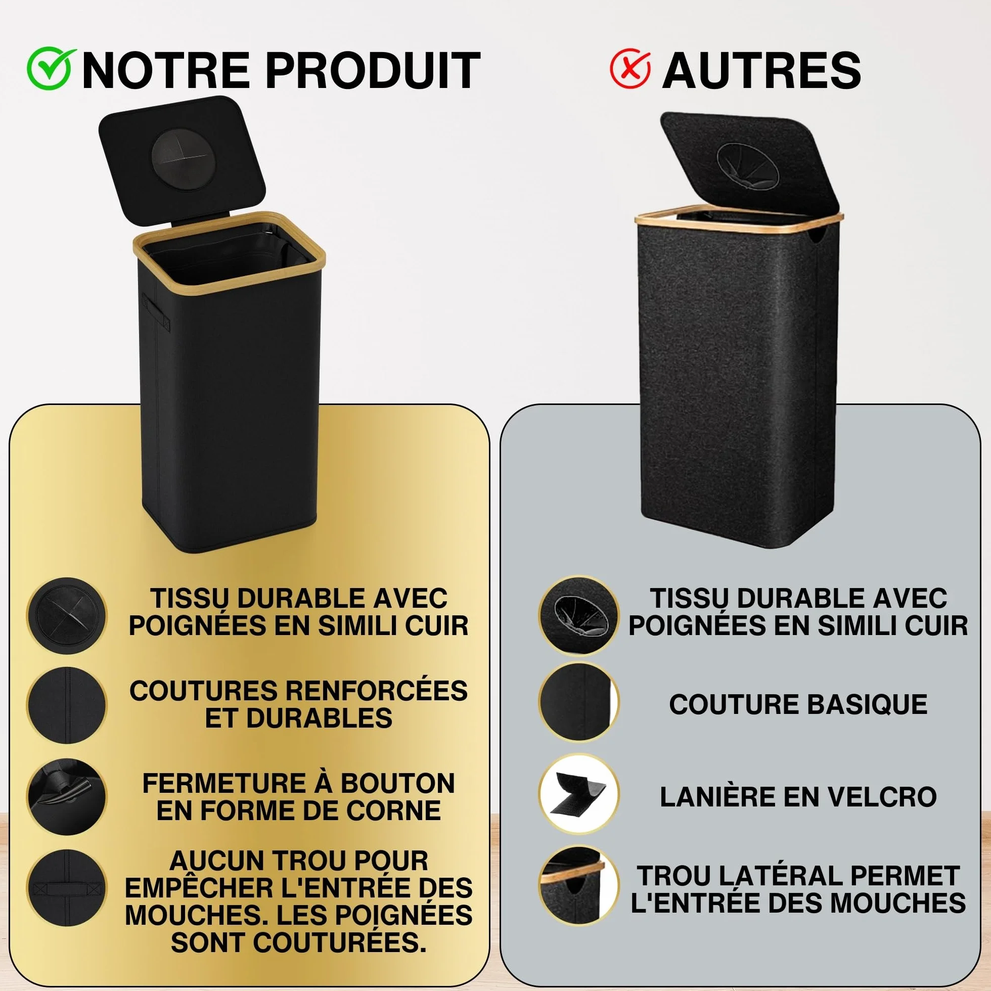 Deco haus® Poubelle tri Selectif Cuisine 100L - Bac de tri Recyclage Plastique