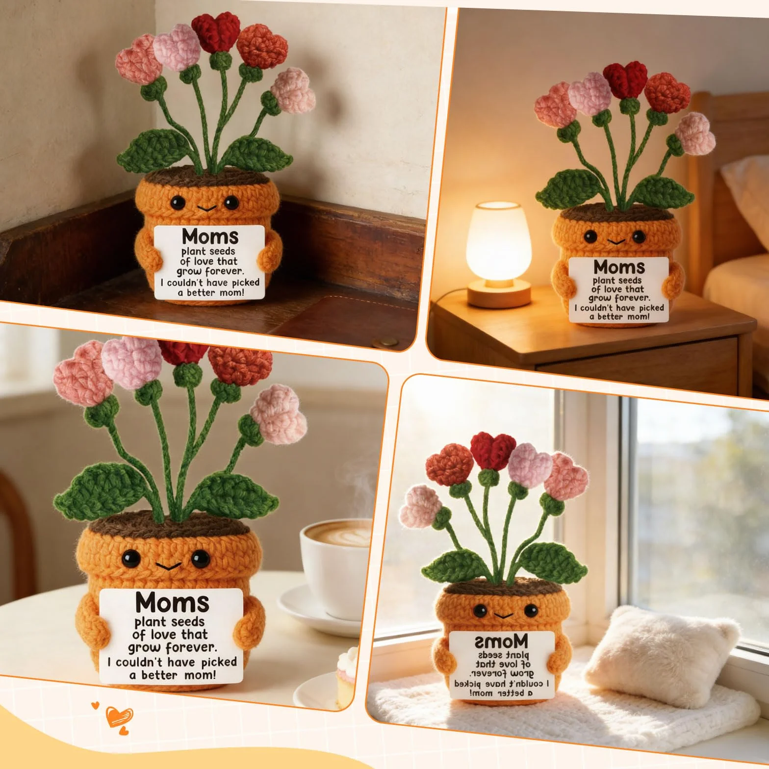 Cadeau Saint-Valentin Maman Fleur Coeur Artisanale Carte sentimentale Décoration fête des mères Anniversaire Belle-mère