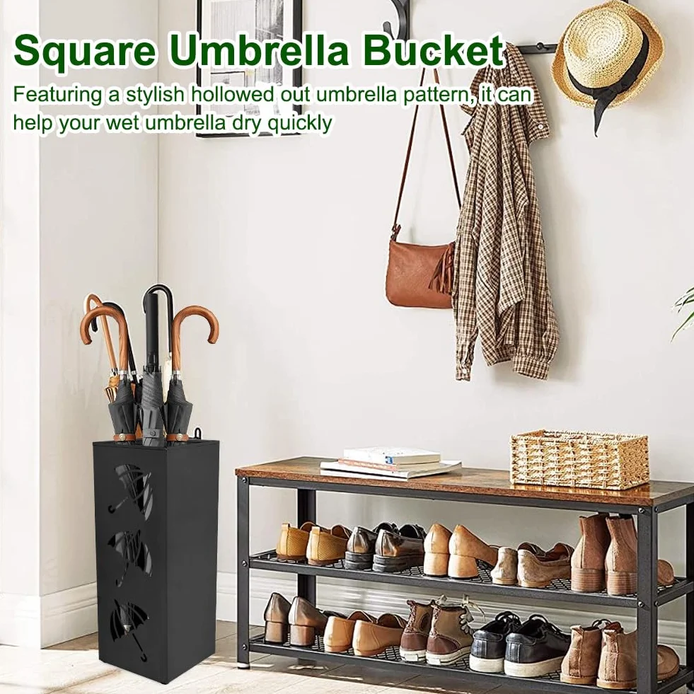 FARYODI Porte-parapluie 42 cm Support noir
