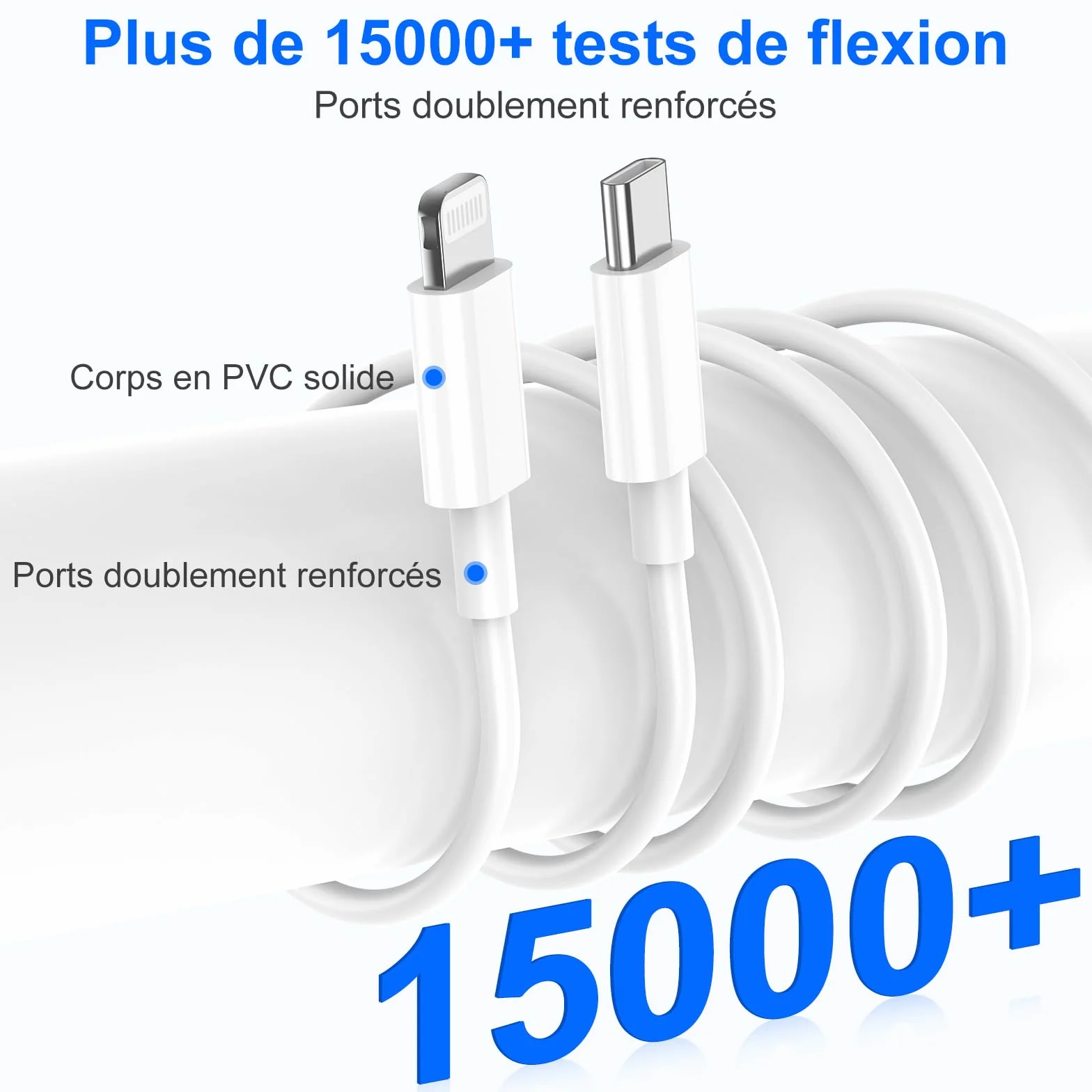 Câble iPhone USB C vers Lightning 2M 2Pack MFi Chargeur Rapide pour Apple iPhone 14 13 12 11 Pro Max Pro Plus XS XR X 8 7 SE iPad