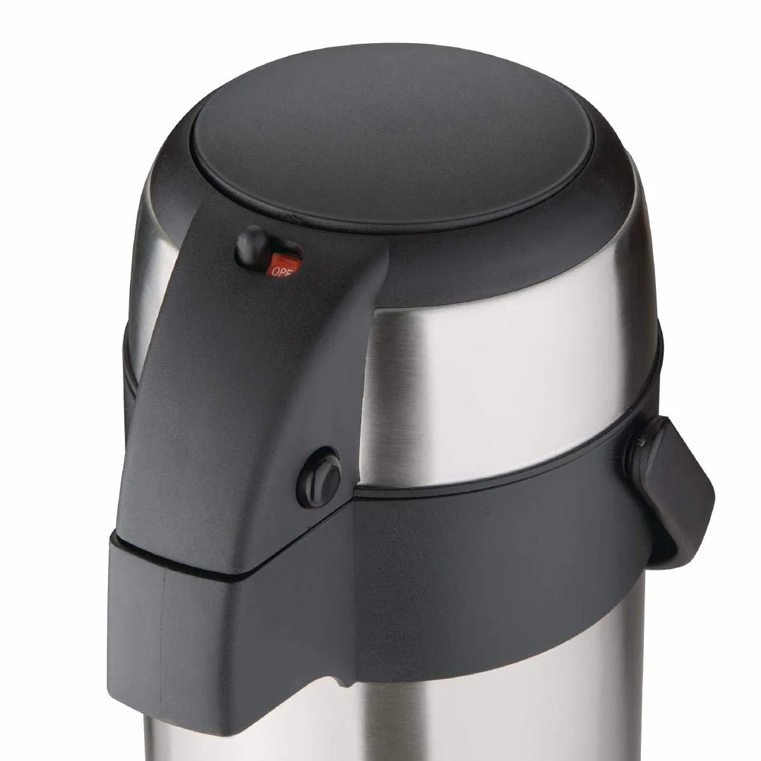 Olympia Distributeur de Boissons Chaudes Airpot à Pompe 3 Litres, Acier Inoxydable, Double Paroi à Isolation Sous Vide | K636