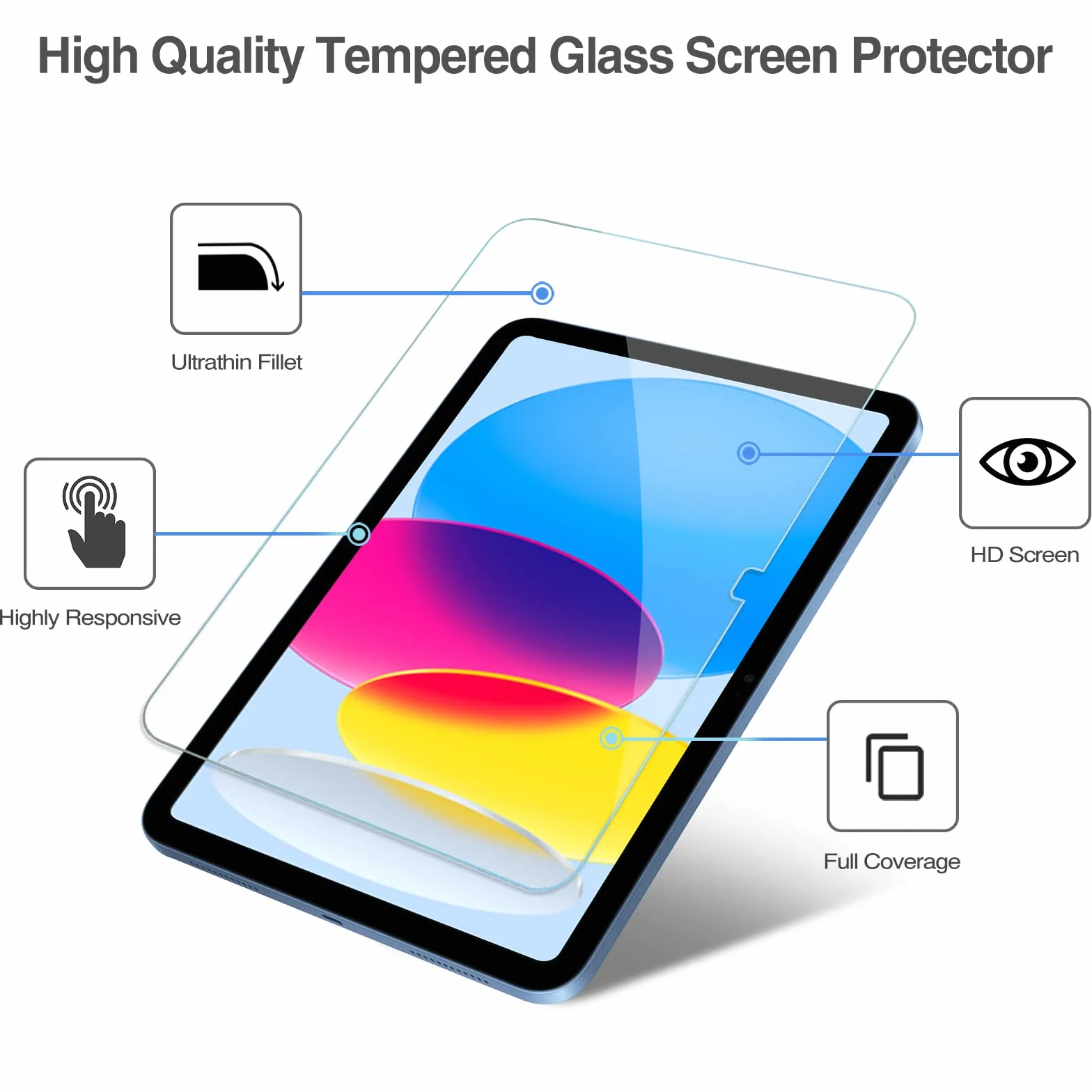 ProCase Verre Trempé pour iPad 11 Pouces 2025, Film Protection Anti Rayures 0.33mm Dureté 9H