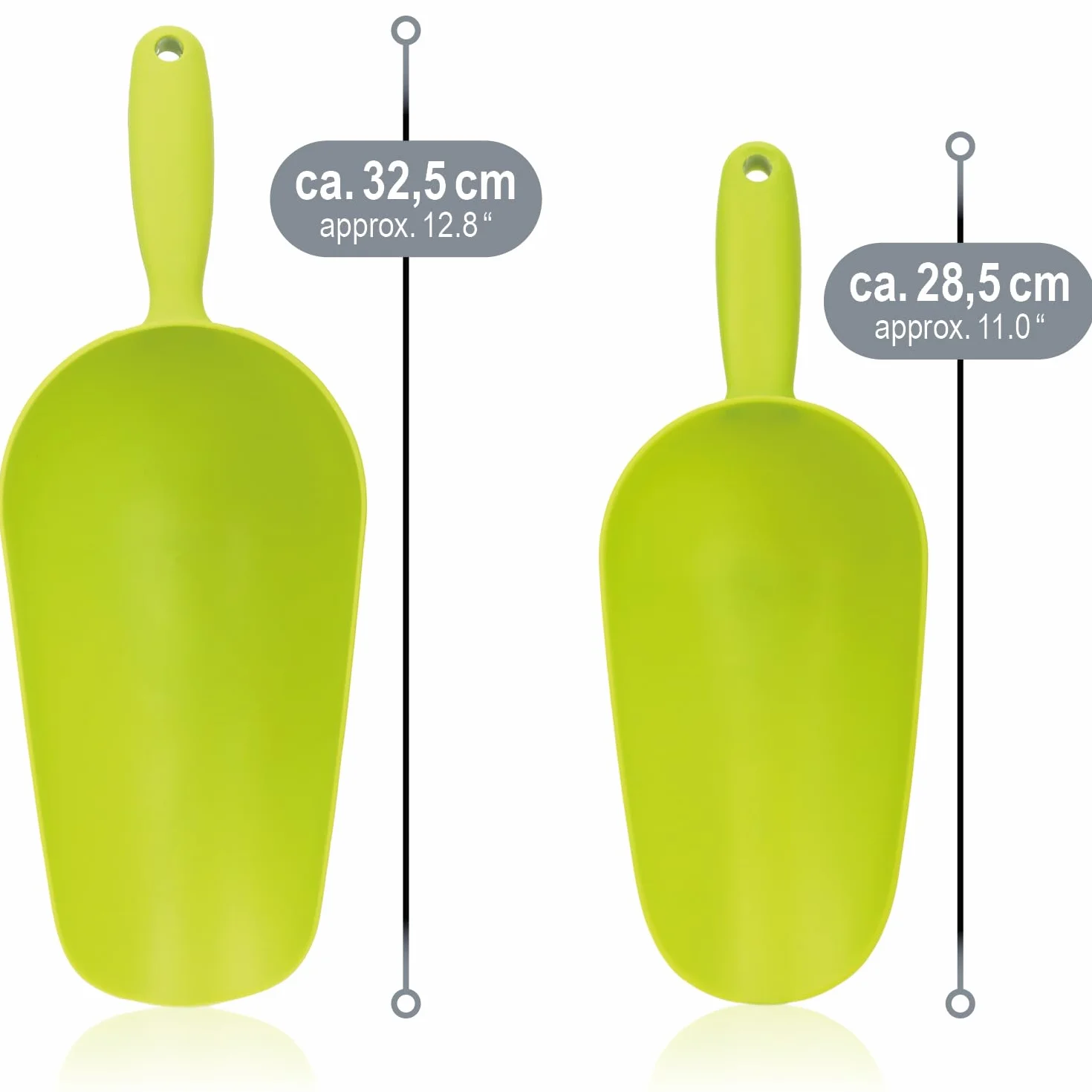 COM-FOUR® Pelle à nourriture pour animaux 28,5 cm 32,5 cm Plastique Doseuse Pesée
