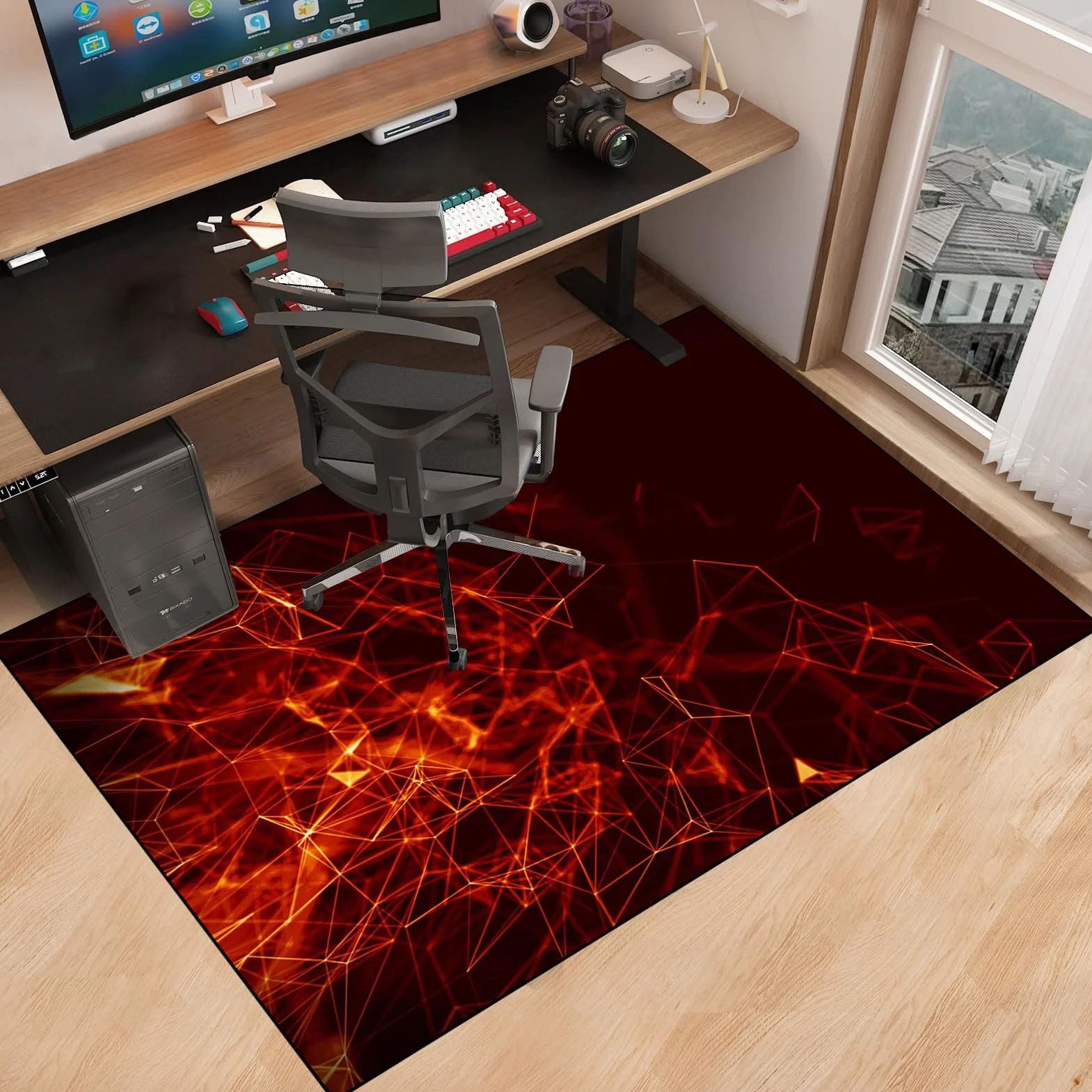 80 x 100 cm Tapis de Protection du Sol pour Chaise de Bureau, Tapis Gaming Sol, Tapis de Protection du Sol pour sols durs, Tapis de Sol bureau pour Chaise de Bureau stratifiée, Bureau et Chambre