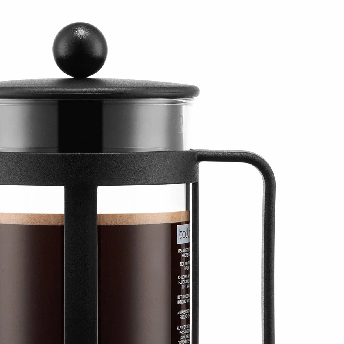 Bodum Kenya Cafetière à Piston 1L 8 Tasses en Verre Borosilicate et Inox Passe au Lave-Vaisselle