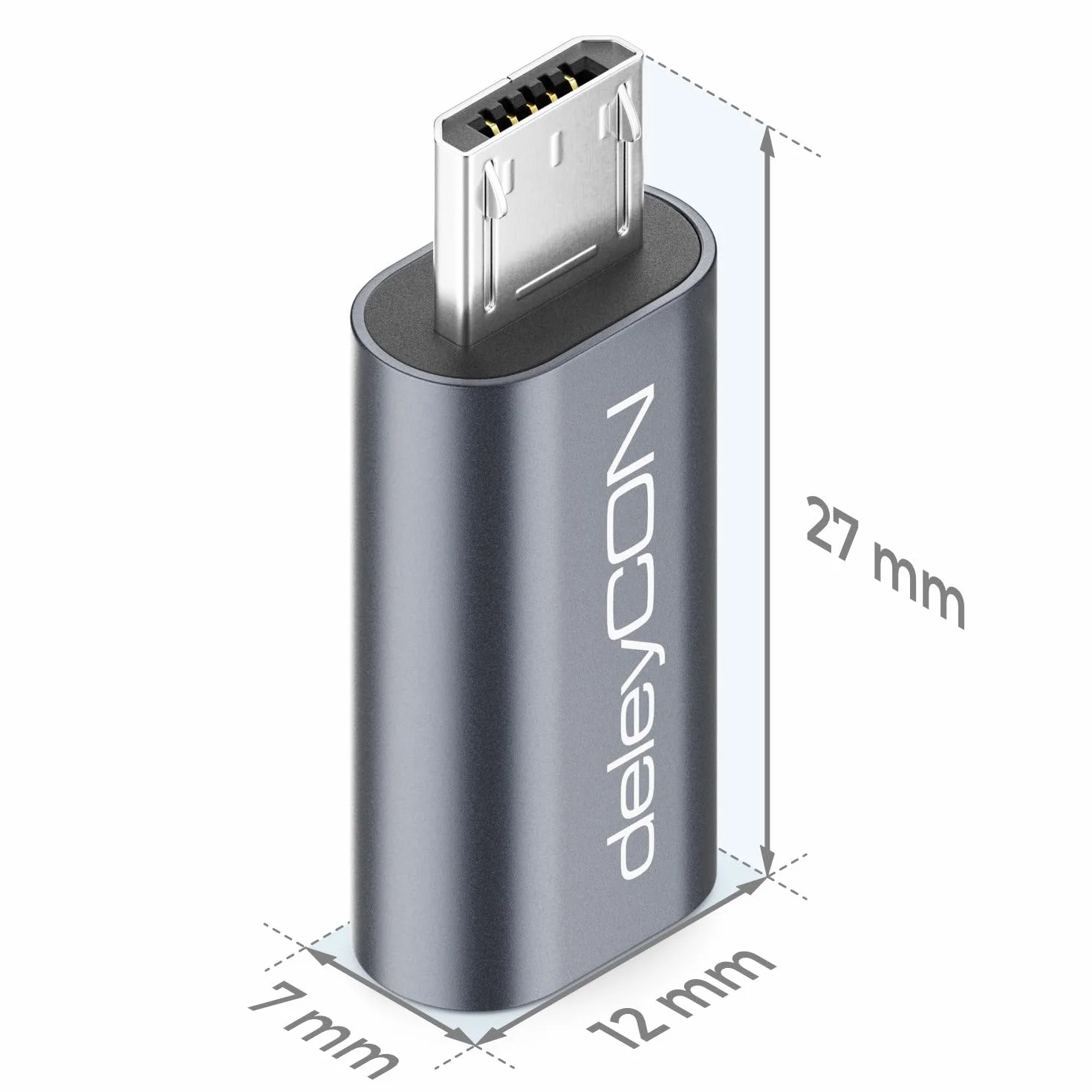 deleyCON Adaptateur USB-C vers Micro USB Lot de 2 Données & Charge