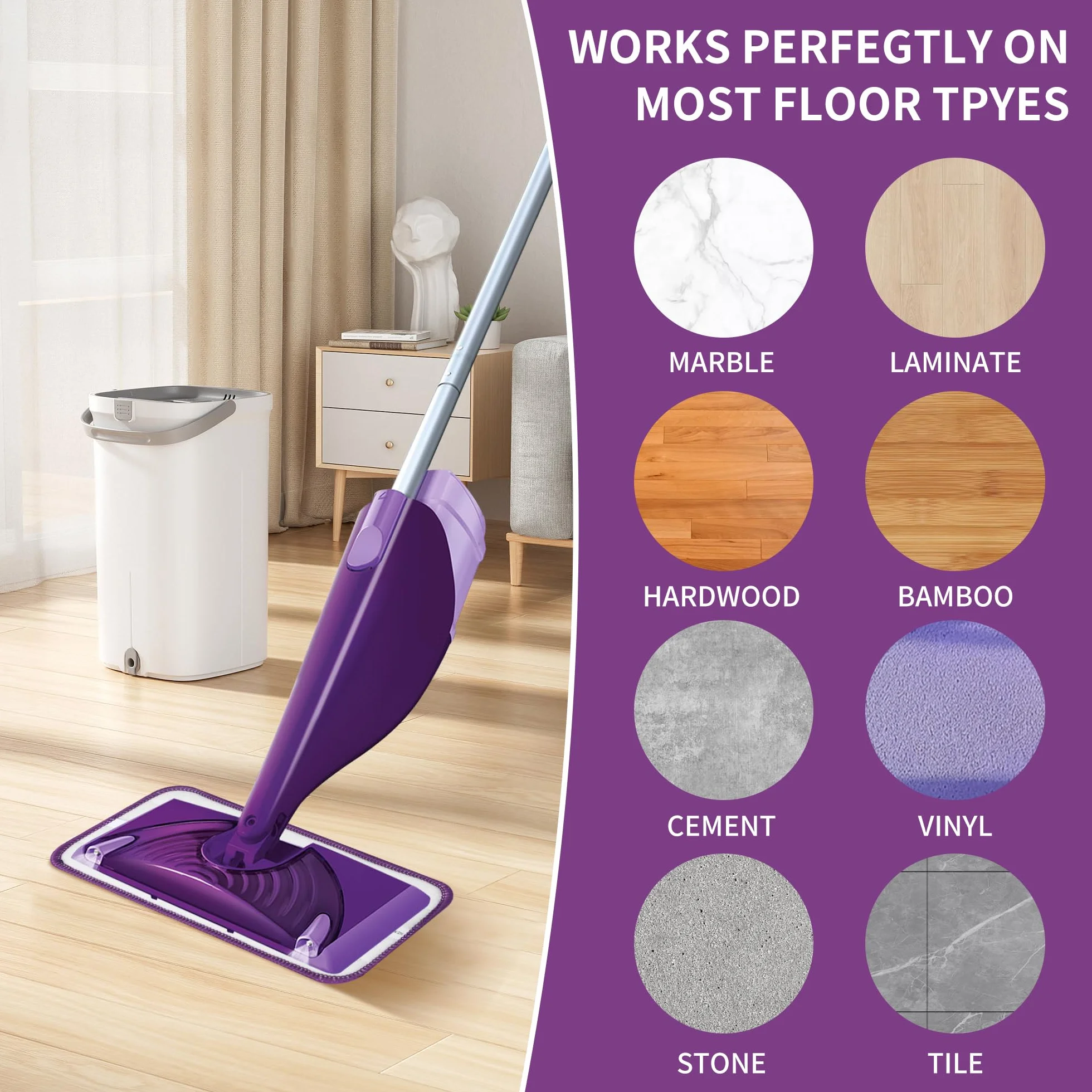 Serpillères en Microfibre 6 pièces compatibles avec Swiffer Wet Jet, Lingettes de rechange