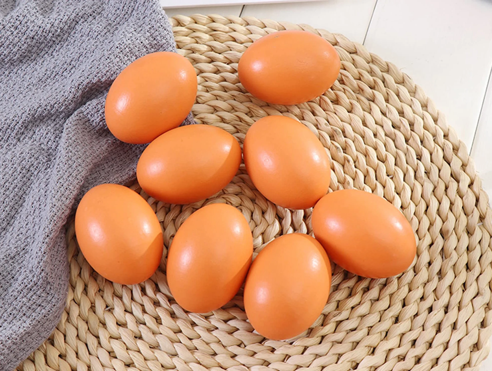 Œufs en Bois Artificiels pour Poules - Lot de 5
