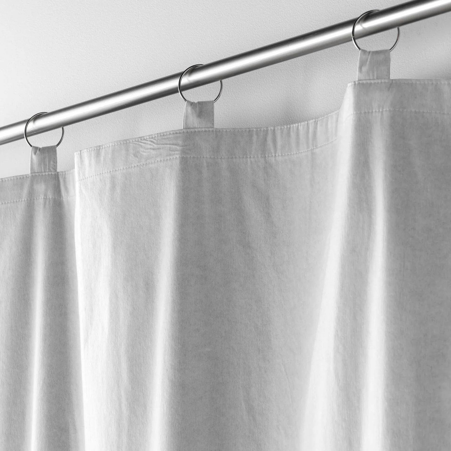 Rideau à Anneaux 130x230 cm Gris Polyester Polyuréthane