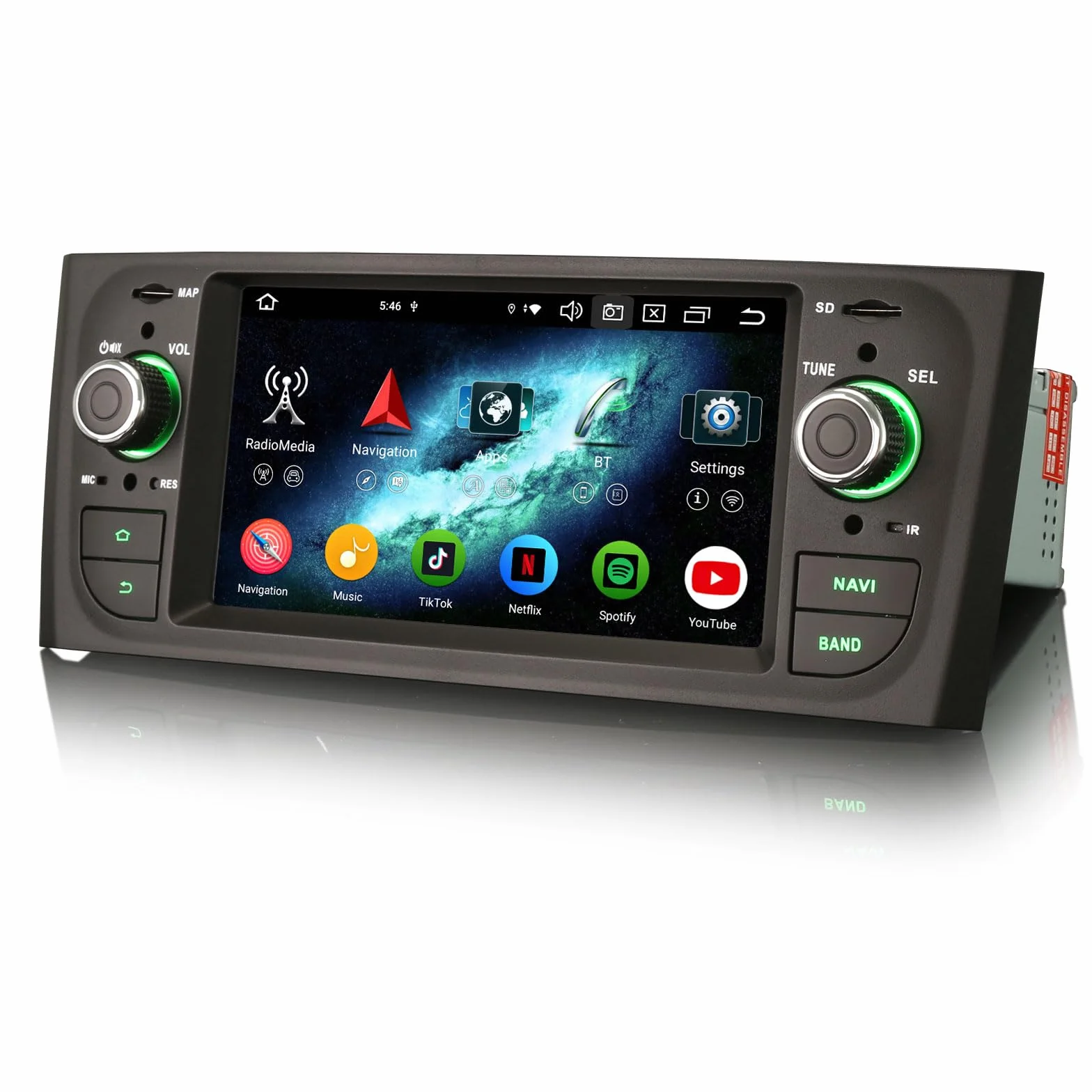 8-rdzeniowy 4 GB RAM 64 GB ROM Android 14 Radio samochodowe Bluetooth z GPS, nawigacja dla FIAT Grande Punto Linea, obsługuje bezprzewodowe CarPlay, Android Auto, WiFi 4G, DSP, DAB+, OBD2, USB, FM