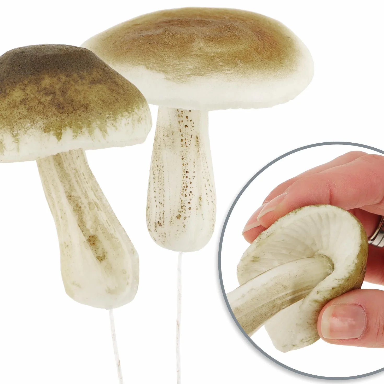 Champignons artificiels 12x Russula décoration automne couronnes compositions com-four®