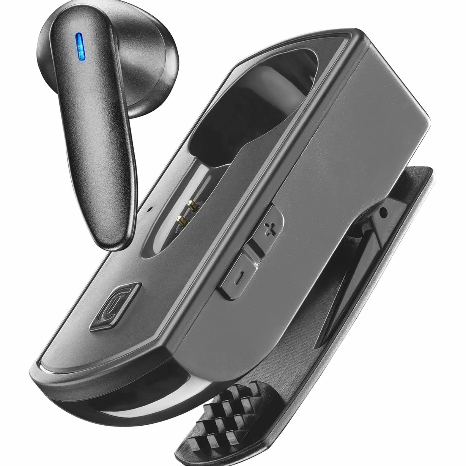 cellularline Clip PRO zestaw słuchawkowy Bluetooth z klipsem do ładowania - Total Play Time 30 h - czas ładowania 1,5 h - klucz rozwiązania - przyciski do regulacji głośności - czarny
