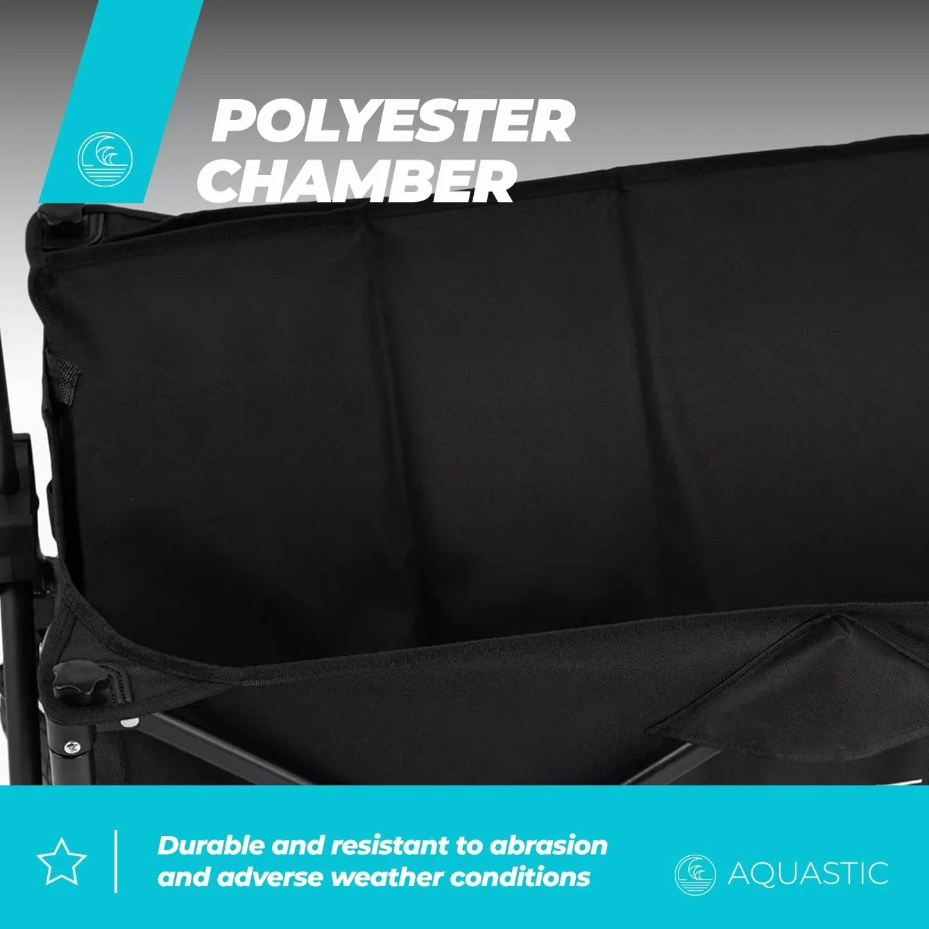 Aquastic Chariot Pliant Caro 90x47x55 cm Chariot De Transport Durable Grandes Roues 127L Noir