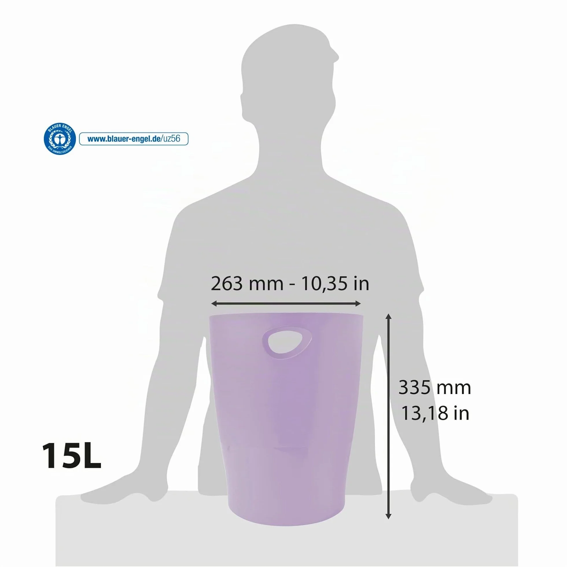 Exacompta Ecobin Corbeille à papier mauve