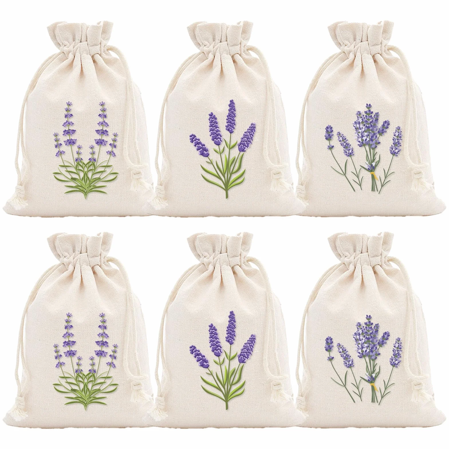 Sachet Lavande Vide avec Cordon de Serrage, Sac de Lavande Sechée pour Bijoux Mariage, Épices et Herbes