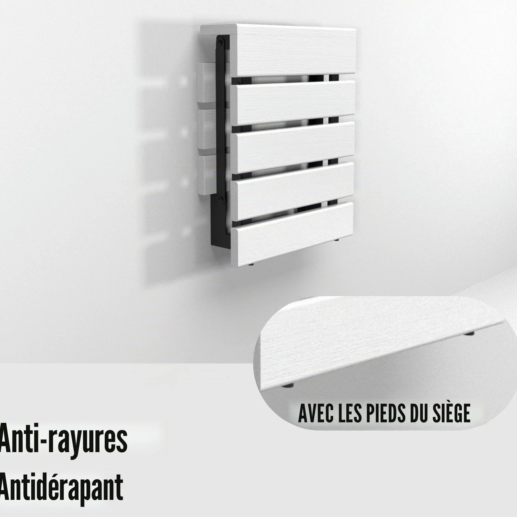 Siège de douche mural pliable en bois de teck fait à la main, tabouret de salle de bain pour personnes âgées, handicapées, femmes enceintes, handicapées, banc d'extérieur pliable résistant à l'eau