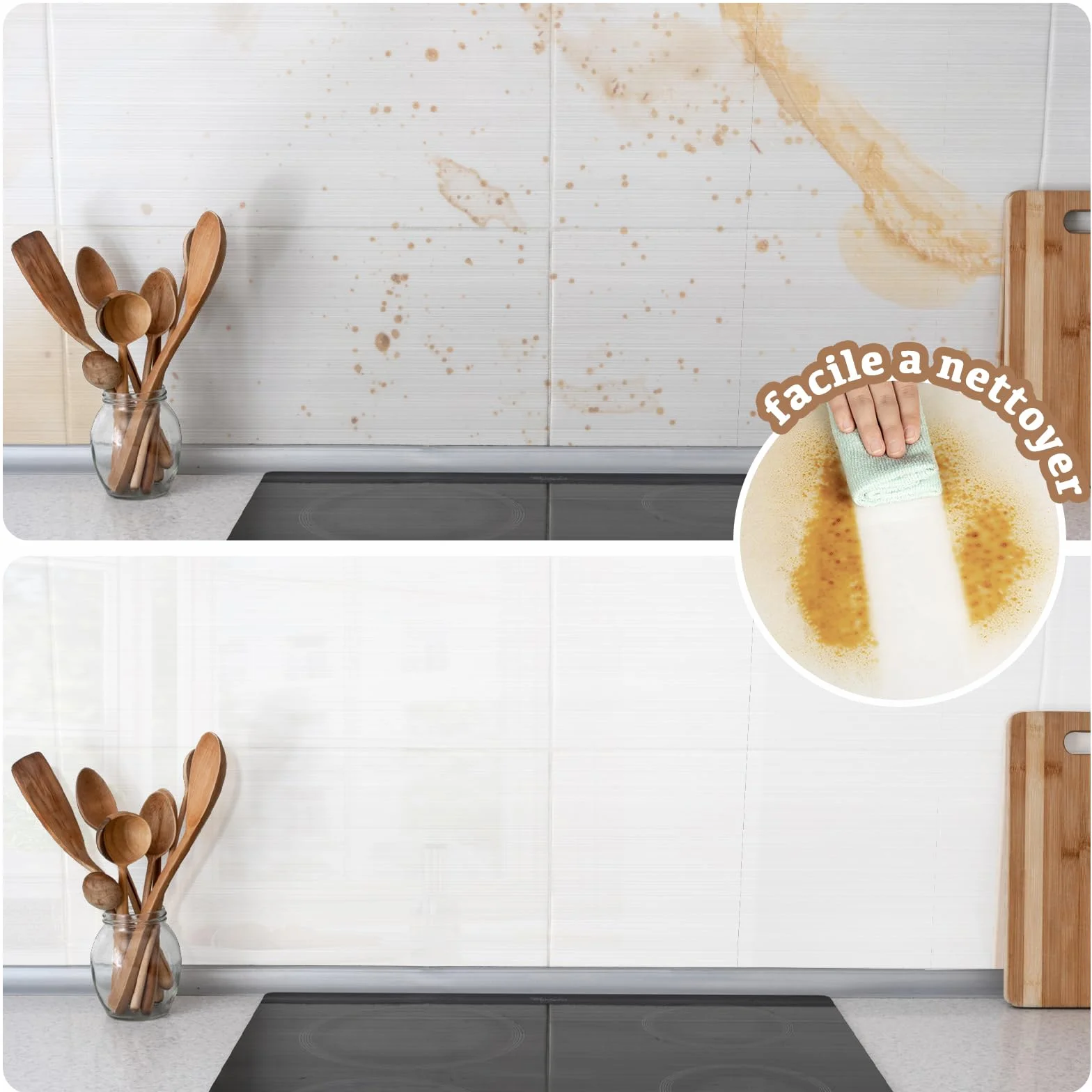 Film Adhesif Transparent Autocollant 30x300cm Rouleau Vinyle Revetement Meuble Impermeable Protection Mur Cuisine