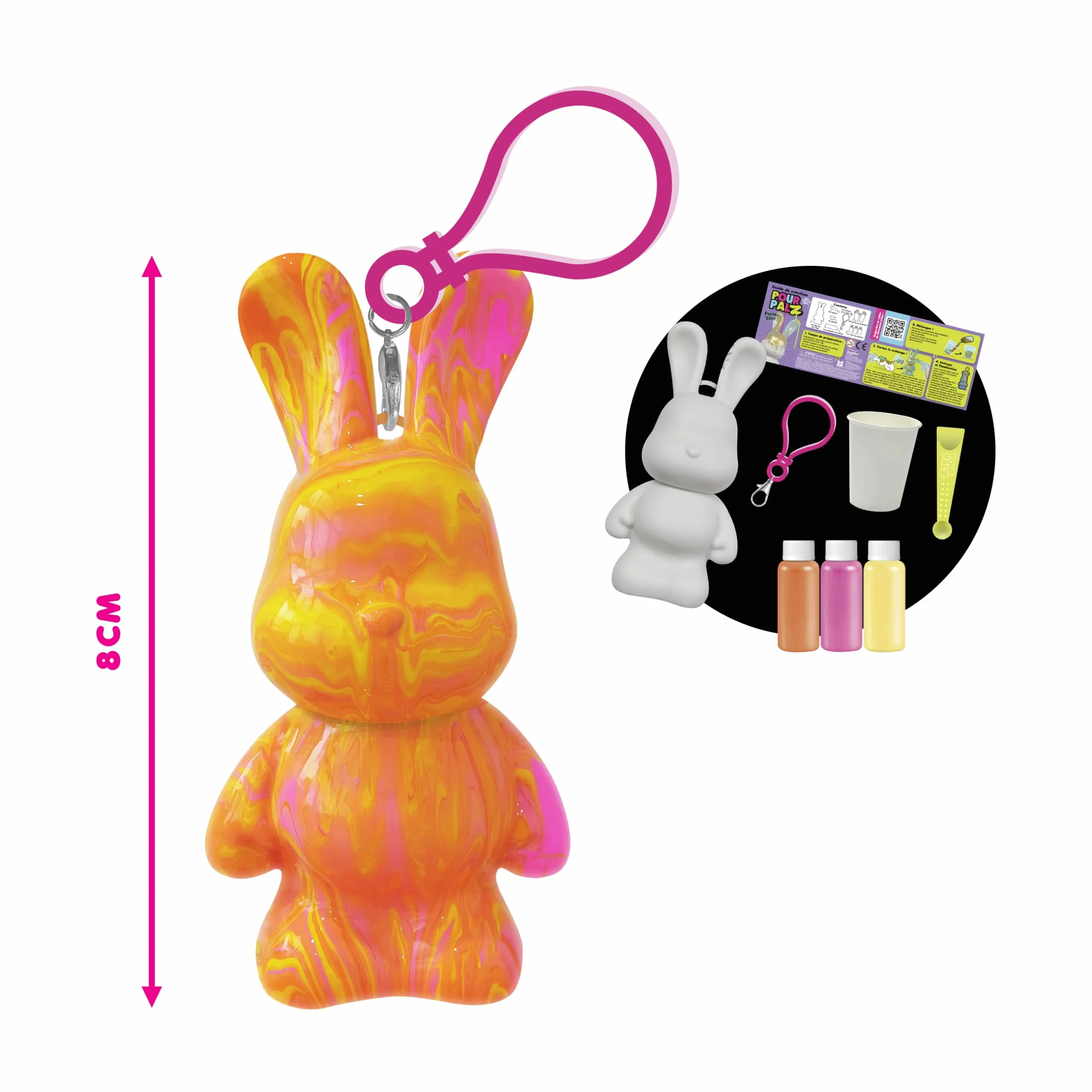 Silverlit Palz Lapin de Pâques Kit Créatif Peinture Marbrée Figurine à Décorer Œuf Surprise 5 Ans