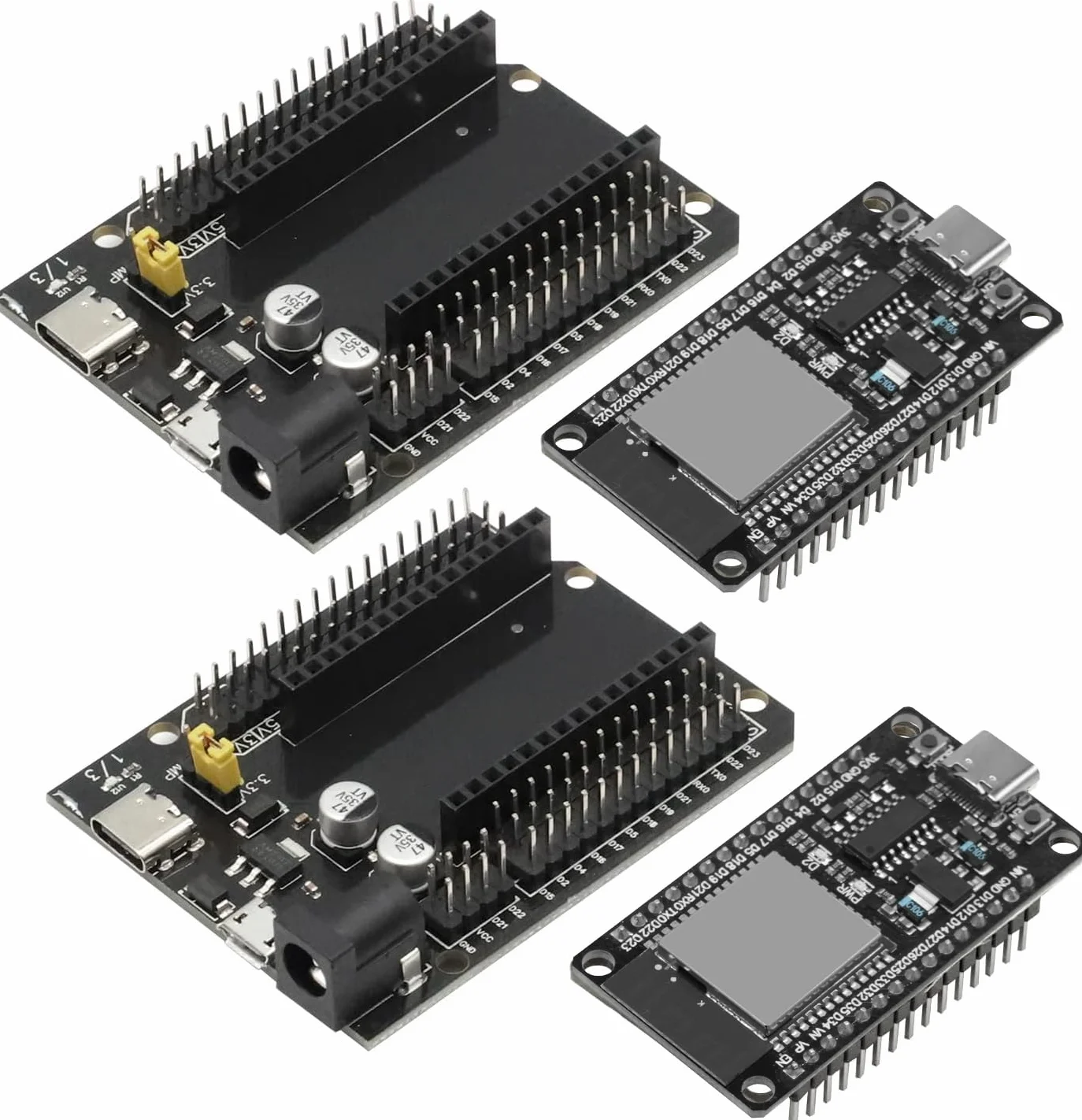 Binghe ESP-32-WROOM-32 Carte de développement CH340 Type C WiFi Bluetooth 2,4 GHz Compatible Arduino 2 pièces