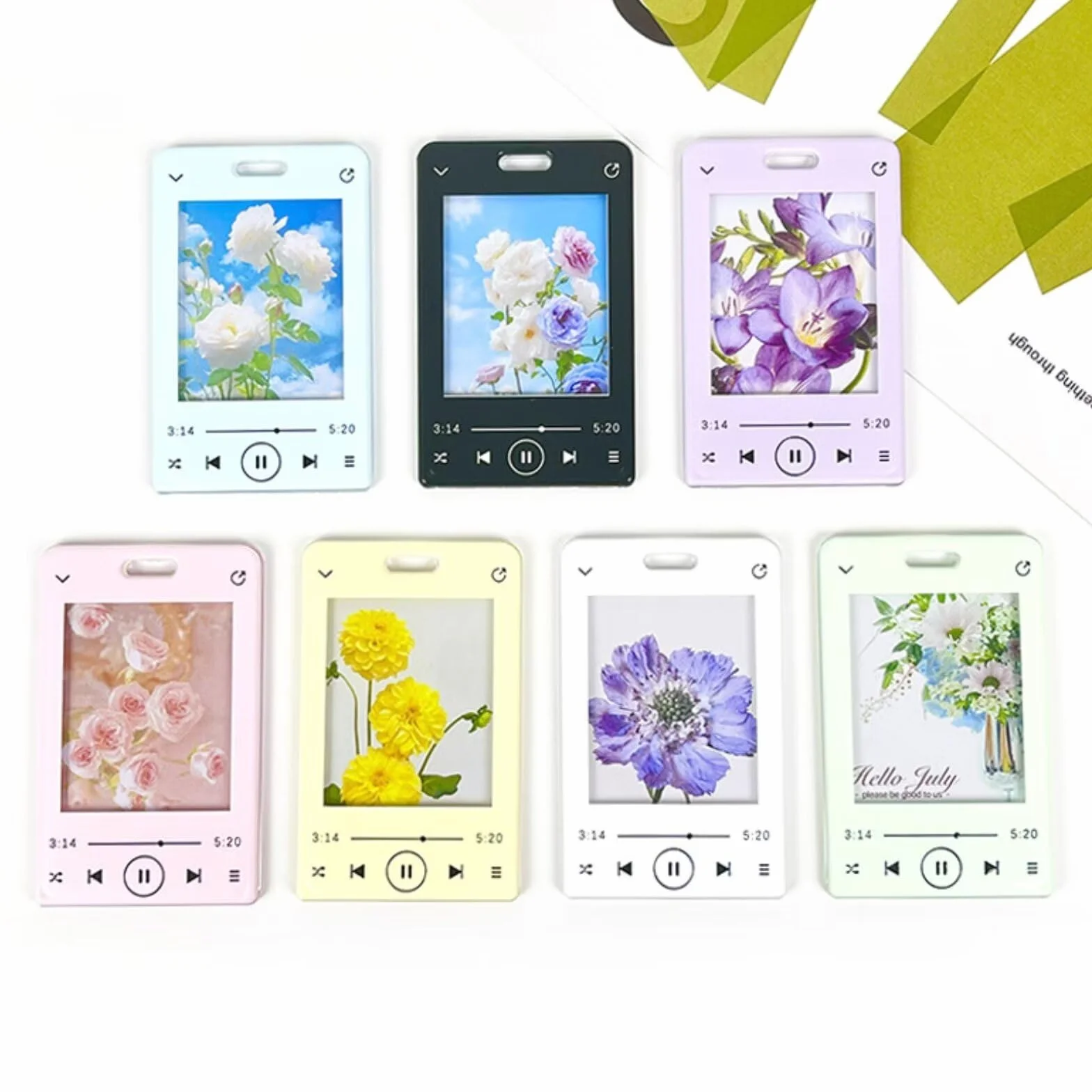 Lecteur de Musique Kpop Photocard Porte-Clés, Cadre Photo Acrylique 3x4 Pouces, Album Kpop Rose